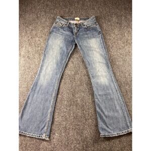 BKE Denim Jeans Womens 26 Bootcut Medium Wash Low Rise Distressed Y2K